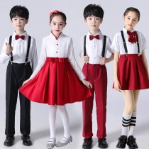61 Childrens Choral Performance to serve male and female primary and middle school students in big choral suit for poetry recitation of competition gown