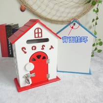 Wall hanging cartoon small principal mailbox Villa kindergarten cute photography Family home pastoral decoration with lock