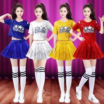 2021 Dance costume Cheerleading performance suit Korean version of the womens group performance suit practice suit sequins party