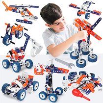STEM disassembly and assembly toy car detachable puzzle soft glue assembly engineering vehicle children screw assembly DIYWJ