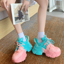 Daddy shoes womens ins tide 2021 Autumn New Wild Super fire casual thick-soled sneakers explosive running shoes