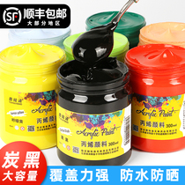 300ml carbon black black acrylic pigment dyed clothes pigment sunscreen non-fading dyeing cloth shoes stone acrylic color color complementary pigment childrens painting pigment tool wall painting special small box box
