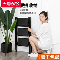 Indoor folding herringbone ladder household ladder household thick aluminum alloy staircase two or three steps multi-function ladder stool