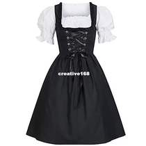 Adult Oktoberfest Costume Black Dirndl Cut Out Dress P
