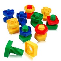 Screw nut shape matching building blocks 1-3 years old baby Montessori early education childrens puzzle force Montessori toys
