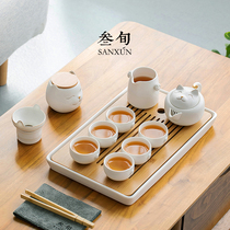 Triple Pentecostal property cat utilitarian tea furniture suit home living room ceramic dry tea tray light extravagant and high-end small set of gift boxes