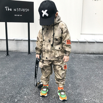 Boys autumn camouflage sports suit 2021 children new autumn boys uniforms military uniforms two-piece childrens clothing tide