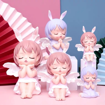 Annie baby angel cake decoration Net red cute princess doll girl childrens birthday baking plug-in