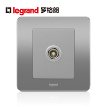 Rogrand switch socket panel Yidian alcohol sand steel white one-digit TV cable TV wall power supply Type 86