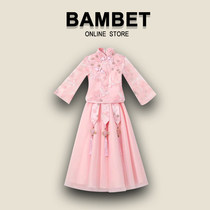 BAMBET Hanfu girl fairy dress 2021 spring and autumn costume children dress cheongsam Chinese style autumn suit