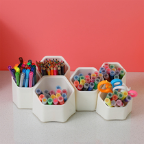 ins Childrens pen holder storage rack Creative pen holder Student desktop multi-function stationery storage box can be split to hang on the wall