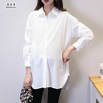 2021 new maternity shirt Korean version loose size pregnant womens top professional wear long sleeve pregnant womens shirt