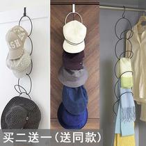 Hat finishing storage artifact household creative hat rack cap storage rack adhesive hook scarf door nail-free hanger