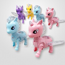 Shaking sound Net red electric unicorn walking will sing rope pet childrens stall toy supply Night Market