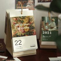  Small days do not turn over 2021 art painting desk calendar Master oil painting calendar 365 days desktop decoration