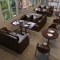 Rest sales fast food department simple chair lounge bar square table combination table and chair Western Food Restaurant commercial four