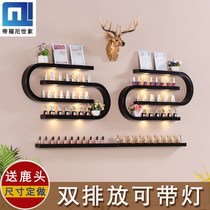 Wall salon product display rack nail wall storage rack simple display cabinet wall cabinet U-shaped