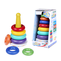 6-12 months baby stacked music tumbler rainbow tower Ring 1-2 years old baby child early education benefit intelligence toy