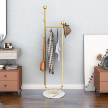 Bedroom coat rack Floor-to-ceiling simple hanging clothes rack Marble household storage Simple modern hanger shelf