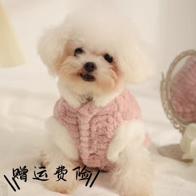 Dog clothing for autumn and winter warmth, thickened vest, Pomeranian bear, teddy small dog, pet plush winter clothing