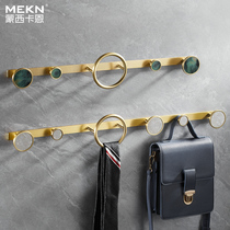 Punch-free brass hanging clothes hook in door Guan Guan Light Lavish Hood Hook Wall Towel Hook Wall-mounted Clothes Row Hook