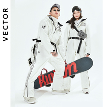  VECTOR ski suit adult one-piece ski suit suit couple windproof waterproof warm outdoor ski equipment