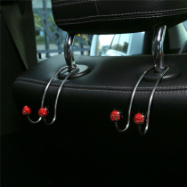 Car diamond-encrusted stainless steel car seat backrest hook interior supplies Daquan ladies cute interior supplies