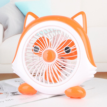 Cartoon electric fan Mini student dormitory bed office silent household plug-in desk fan Electric small fan