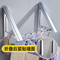 Drying rack Home balcony side invisible drying rack Rod wall-mounted folding non-perforated indoor drying rope window