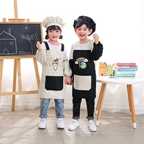 Child Baking Apron Suit Girl Male Baby Princess Eating Clothes Kindergarten drawing clothes Little chefs Three sets