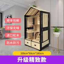 Solid wood cat cage Villa indoor luxury household waterproof large wooden cat house cat house cat cabinet with toilet 