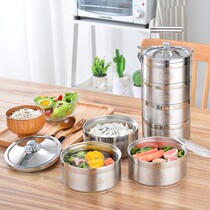 Stainless steel barrel 304 food grade insulation lunch box multi-layer portable rice delivery large capacity insulation barrel portable bento box