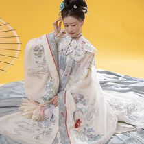 (final section)Royal Han Si Ming Ow tiger down the mountain Hanfu men and women cloak horse face round neck robe