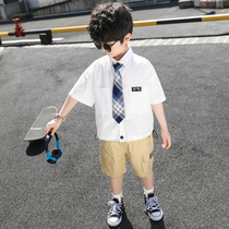 Boy suit summer boy birthday casual dress male Big Boy host dress shorts suit children suit