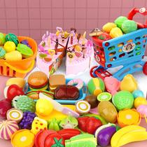 Children can cut fruit simulation cake house combination baby boys and girls fruit vegetables cut music set toys