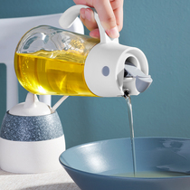 Japanese glass oil pot automatic opening and closing oil bottle kitchen household oil pouring oil anti-leakage without hanging oil soy sauce vinegar oil tank