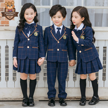Kindergarten garden clothes Spring and Autumn clothes Childrens class clothes suit three-piece winter British style school uniform suit Primary school school uniform