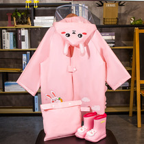 Children Raincoat Rain Shoes Suit Girl Child 2022 New Kindergarten Waterproof Rain Boots Rabbit Light Baby Rain Cape