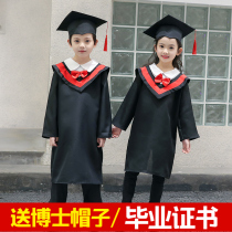 Childrens doctoral uniform primary school student kindergarten doctoral uniform performance clothing doctoral hat graduation photo clothing dress
