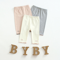 Female baby beat bottom pants outside wearing 1-3 years 2 Summer thin section 0 pure cotton 4 baby long pants baby foreign air girl pants