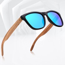 New color film polarized bamboo and wood sunglasses womens double hinges wood glasses anti-UV driving sunglasses 1505