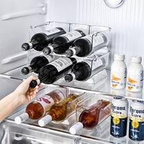 Refrigerator wine storage rack household storage rack artifact beer beverage storage box can be superimposed transparent storage box