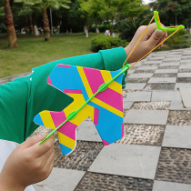 Elastic plane DIY catapult swing plane Luminous slingshot flying arrow Childrens luminous toy stall square hot sale