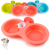 Pet bowl plastic hanging water dispenser dog feeder cage dog bowl double bowl pet supplies manufacturers