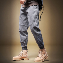 Tide brand 2021 new autumn jeans mens casual loose men Haren pants fat bunches feet big size pants men