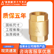 Emeko vertical check valve brass water meter check valve 4-point household anti-backwater thread water side check valve 20