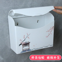 Toilet paper box toilet home punch-free toilet tissue box toilet paper box waterproof paper roll paper box wall-mounted