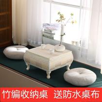 Tea table tatami Japanese style solid wood floating window table small balcony window sill Dwarf Brick table Grass with a small tea table Dormitory School