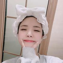 Korean lace sweet bow tie Hair band Double fold makeup face wash mask hair band