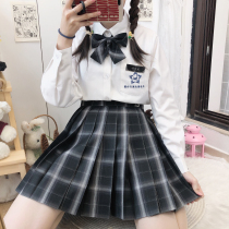 (Galaxy Sales store)(Black Yao Xing)JK uniform skirt Genuine grid skirt Original pleated skirt Skirt Student